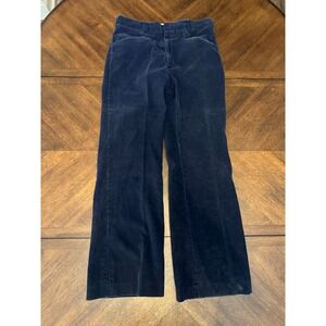 Vintage Levis Panatela Corduroy Pants Mens 31x31 Navy Blue Wide Leg 70s Retro |R